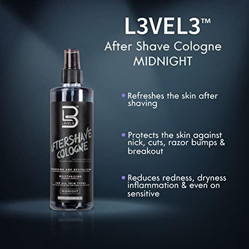 L3 Level 3 After Shave Spray Cologne - Softens Skin - Refreshes and Relieves Face and Skin - Styling Powder Included (Aqua) L3