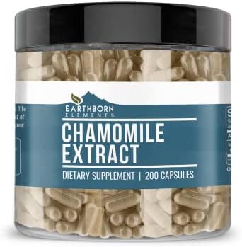 Earthborn Elements Chamomile Extract 200 Capsules (Капсулы), Pure & Undiluted, No Additives Earthborn Elements