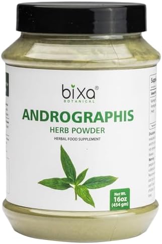 bixa BOTANICAL Andrographis Powder 454 GRM (16Oz) | Andrographis Paniculata | Bitter Herb Kalmegh | Herbal Supplement Natural Liver Tonic | Ayurvedic herb for Digest toxins Bixa BOTANICAL