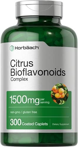 Horbäach Citrus Bioflavonoids Supplement | 1500mg | 300 Caplets | Vegetarian, Non-GMO, and Gluten Free Formula | Value Size Horbäach