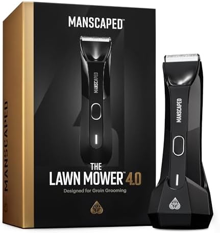 MANSCAPED® The Lawn Mower® 4.0, Electric Groin Hair Trimmer, Replaceable SkinSafe® Ceramic Blade Heads, Waterproof Wet/Dry Clippers, Rechargeable, Wireless Charging, Male Hygiene Grooming Razor Manscaped