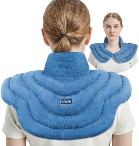 Microwave Heating Pad for Neck and Shoulders, Additional Large Weighted Add Microwavable Heated Neck Wrap Warmer, Freezer or Microwave Heating Pad for Pain Relief MORLIDEN