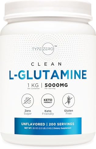 Type Zero L-Glutamine Powder (Порошок) (500G) 3-Month Supply Pure L-Glutamine Supplement - Vegan, Gluten Free, No Fillers Type Zero