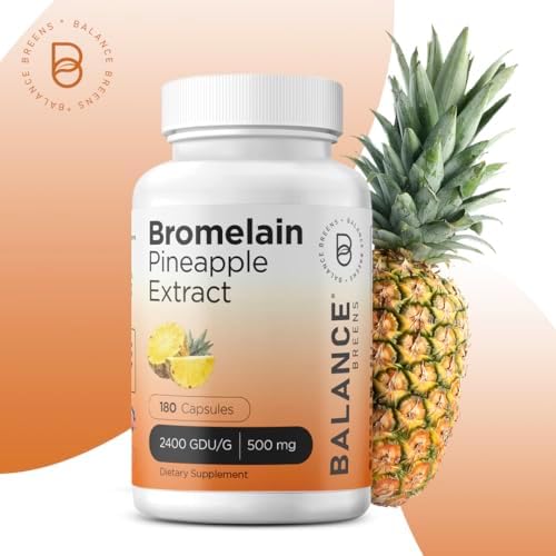 Bromelain 500mg, 120 Capsules (Капсулы) - Pineapple Extract Digestive Enzyme - Supports Digestion and Joint Support Supplement - by Balance Breens Balancebreens