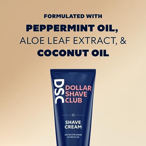 Dollar Shave Club, Shave Cream (Крем) 2-Pack, Formulated with Aloe Leaf Juice, Macadamia & Coconut Oils, No Alcohol, Synthetic Dyes or Parabens, Extra Thick Pillowy Cushion with Mint Tingle Dollar Shave Club