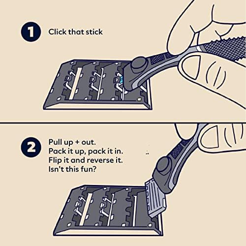 Dollar Shave Club | 4-Blade Club Razor Refill Cartridges,12 Count | Precision Cut Stainless Steel Blades,Great For Longer Hair and Hard to Shave Spots,Optimally Spaced For Easy Rinsing,Silver/Teal Dollar Shave Club