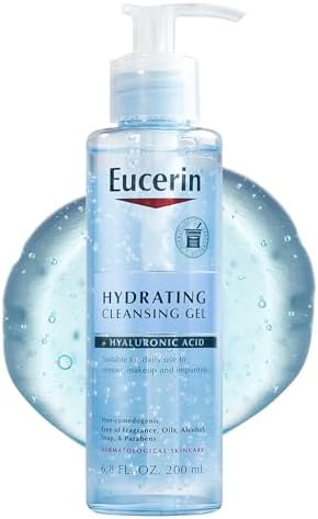 Eucerin Hydrating Cleansing Gel, Daily Face Wash and Makeup Remover Formulated with Hyaluronic Acid, 6.8 Fl Oz Bottle Eucerin