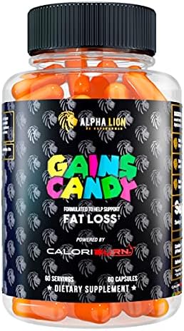 ALPHA LION Gains Candy, Pills That Support Weight Loss, Energy Supplements, 100% Natural Extract, Calorie Burning, Regulates Healthy Metabolism, 60 Capsules (Капсулы) (Fat Loss - CaloriBurn®) ALPHA LION