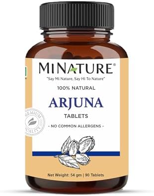 Arjuna Tablets by mi Nature -90 Tablets, 1000mg | 45 Day Supply | 100% Natural Arjuna Tablet | Arjun bark | Saraca Indica | from India Minature