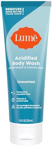 Lume Acidified Body Wash - 24 Hour Odor Control - Removes Odor Better than Soap - Moisturizing Formula - Formulated Without SLS or Parabens - OB/GYN Developed - 8.5 ounce (Clean Tangerine) Lume