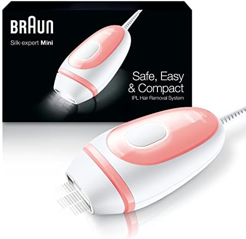 Braun IPL Long-Lasting Hair Removal for Women and Men, Silk Expert Mini PL1014 with Venus Razor, Long-Lasting Hair Reducation in Hair Regrowth for Body & Face, Corded Braun