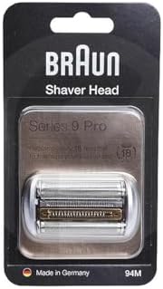 Braun Shaver Head Replacement Part 94M Silver, Compatible with Series 9 Pro and Series 9 Electric Razors for Men Braun