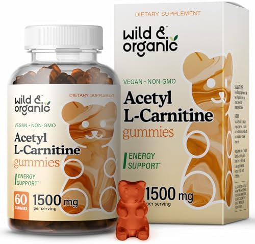 Wild & Organic Acetyl L-Carnitine Gummies (Жевательные конфеты) - Natural Dietary Supplement - 1500mg ALCAR to Support Energy & Immunity - 60 Chews per Bottle Wild & Organic