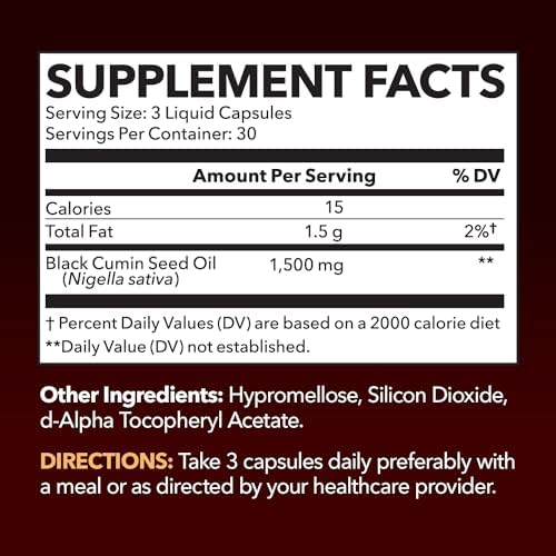 Cold Pressed Black Seed Oil Capsules - 1500mg Black Seed Oil Supplement - Potent Antioxidant For Immune Support & Digestive Health - Hair Superfood - 90 Vegetarian Nigella Sativa Liquid Capsules Havasu Nutrition