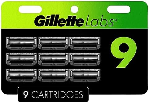 Gillette Labs Mens Razor Blade Refills Compatible with Gillette Labs Razors - 4 Cartridges With Exfoliating Bar Gillette