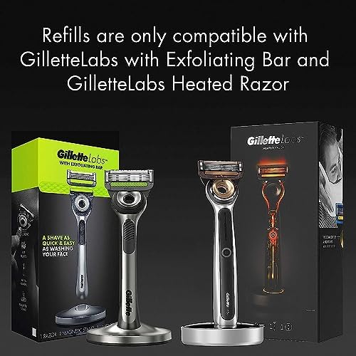 Gillette Labs Razor Blade Refills, Compatible with Gillette Labs with Exfoliating Bar by Gillette and Heated Razor, 9 Refills Gillette