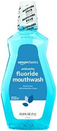 Amazon Basics Anticavity Fluoride Mouthwash, Alcohol Free, Refreshing Mint, 1 Liter, 1-Pack Amazon Basics