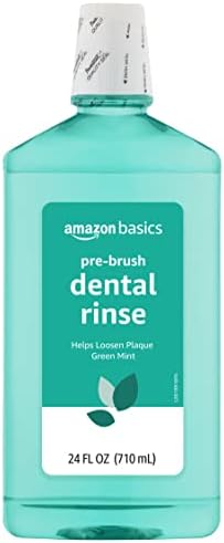 Amazon Basics Pre-Brush Dental Rinse, Green Mint, 24 Fluid Ounces, 1-Pack (Previously Solimo) Amazon Basics