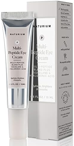 Naturium Multi-Peptide Eye Cream, Smoothing & Anti-Aging Skincare, with Squalene & Hyaluronic Acid, 0.5 oz Naturium