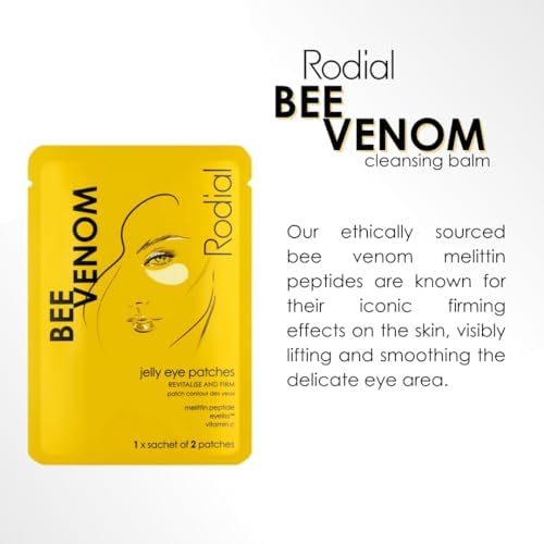 Rodial Jelly Eye Patches Bee Venom (1 Sachet), Rejuvenate and Firm, Cooling Jelly Technology, Anti-puffiness for Under Eyes, Vitamine C for Revitalised and Luminous Eye Look NO_BRAND