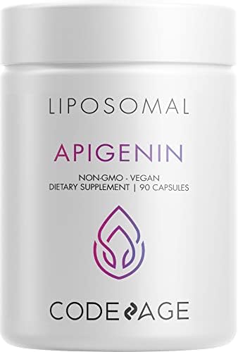 Codeage Liposomal Apigenin Supplement, 3-Month Supply, Daily Flavonoid Chamomile Extract, Liposomal Phospholipid Complex, Non-GMO Sunflower Oil, Phosphatidylcholine Vegan Blend, Gluten-Free, 90 Count Codeage