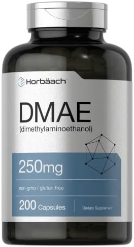 Horbaach DMAE Supplement 250mg | 200 Capsules (Капсулы) | Non-GMO, Gluten Free | DMAE Bitartrate Horbäach