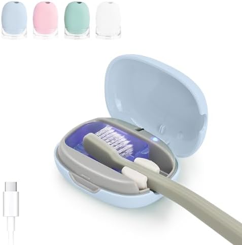 Toothbrush Holder, Toothbrush Cleaner Case, Portable USB Charging Toothbrush Cover with U V-C Light, Travel Toothbrush Holder ELMWAY