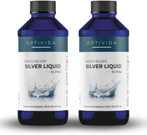 Optivida Health- Nano Silver Liquid for Immune Support, All Natural & Promotes A Healthy Immune System Liquid Solution 10PPM (2 Pack) OPTIVIDA