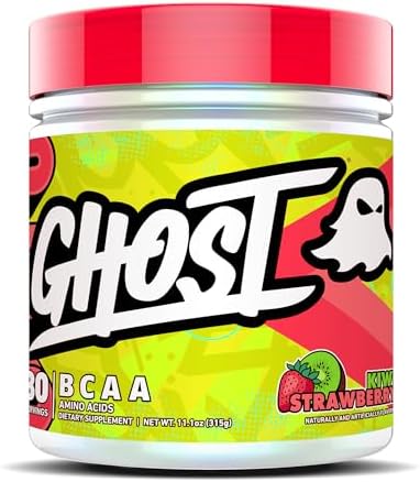 GHOST BCAA Powder (Порошок) Amino Acids Supplement, Kiwi Strawberry - 30 Servings (Порции) - Sugar-Free Intra, Post & Pre Workout Amino Powder & Recovery Drink, 7G BCAA GHOST