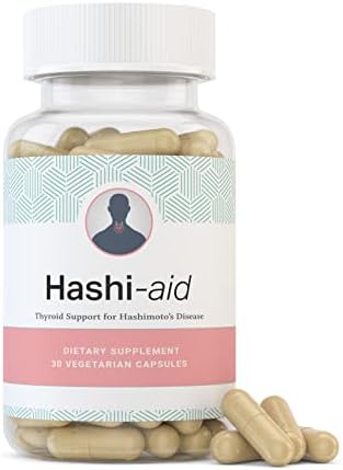 HashiAid - Low Thyroid Supplement - Hashimoto's Disease Support - Hypothyroidism - Fight Fatigue, Balance Hormones, Promote Focused Energy - Turmeric, Iodine, Zinc, Selenium and More IBDassist