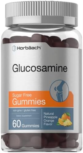 Horbäach Glucosamine Gummies | Sugar Free | 60 Count | Pineapple Orange Flavor | Non-GMO, Gluten Free Supplement Horbäach