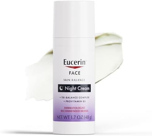 Eucerin Skin Balance Night Cream (Крем), Sensitive Skin Face Moisturizer Enriched with Tri-Balance Complex, 1.7 Oz Bottle Eucerin