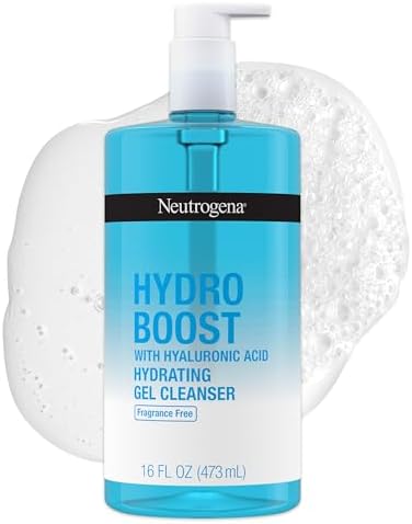 Neutrogena Hydro Boost Fragrance Free Hydrating Gel Facial Cleanser with Hyaluronic Acid, Daily Foaming Face Wash & Makeup Remover, Gentle Face Wash, Non-Comedogenic, 16 fl. oz Neutrogena