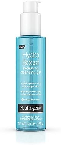 Neutrogena Hydro Boost Lightweight Hydrating Facial Cleansing Gel, Gentle Face Wash & Makeup Remover with Hyaluronic Acid, Hypoallergenic & Non Comedogenic, 6 oz Neutrogena