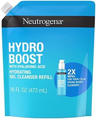 Neutrogena Hydro Boost Lightweight Hydrating Facial Cleansing Gel, Gentle Face Wash & Makeup Remover with Hyaluronic Acid, Hypoallergenic & Non Comedogenic, 6 oz Neutrogena