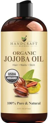 Handcraft Blends USDA Organic Jojoba Oil - 8 Fl Oz - 100% Pure and Natural - Premium Grade Oil for Face, Body and Hair - Anti-Aging Oil - Cold-Pressed and Hexane-Free - Packaging May Vary Handcraft Blends