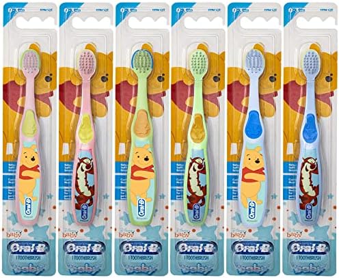 Детская зубная щетка Oral-B Baby, персонажи Pooh, 0-3 года, сверхмягкая (персонажи разные) - упаковка из 4 штук Oral-B