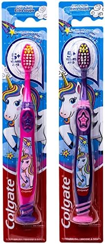 Colgate Kids Unicorn Toothbrush with Suction Cup for Children 5+ Years Old, Extra Soft (Colors Vary) - 1 Count Colgate