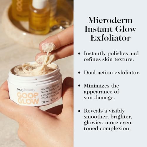 goop Beauty Microderm Exfoliator | Physical & Chemical Exfoliant to Smooth Skin Texture | Exfoliating Minerals & Glycolic Acid | At-Home Microdermabrasion | Silicone & Paraben Free | 0.5 fl oz GOOP