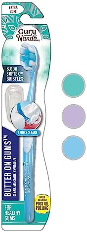 GuruNanda Butter on Gums Xtra Clean Toothbrush with Brush Cap, Soft Bristles for Sensitive Gums, Soft Toothbrush for Kids & Adults, 1ct GuruNanda