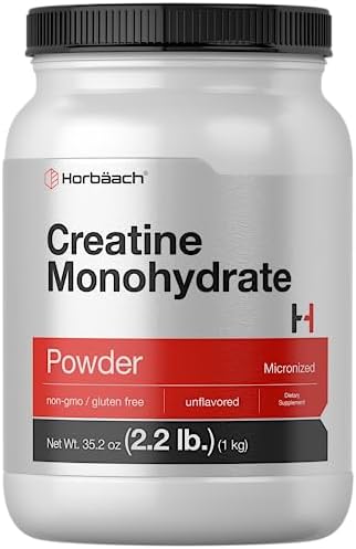 Horbäach Creatine Monohydrate Powder | 1.1lb (17.6 oz) | Micronized and Unflavored | Vegetarian, Non-GMO, and Gluten Free Supplement Horbäach