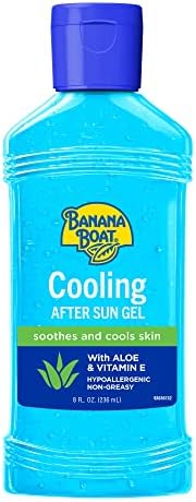 Banana Boat Cooling After Sun Gel, 8oz | Aloe Vera and Vitamin E Gel, After Sun Care Cooling Gel, Aloe Vera Gel for Sunburn Relief, 8oz Banana Boat