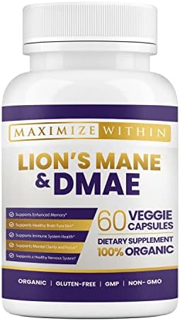 Maximize Within Lion's Mane & DMAE Capsules (Капсулы): Enhance Memory, Boost Mental Clarity, and Sharpen Focus - 60 Capsules for Maximum Cognitive Support Maximum Slim