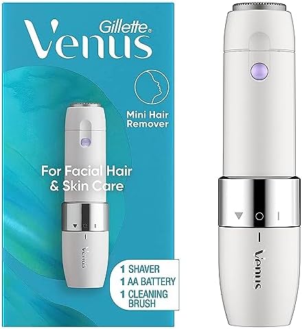 Gillette Venus Mini Facial Hair Remover for Women Face, Portable Electric Shaver, Face Shaver, Electric Razor, Face Hair Removal for Women, Dermaplaning Tool, Face Razors for Women, Trimmer for Women Gillette Venus