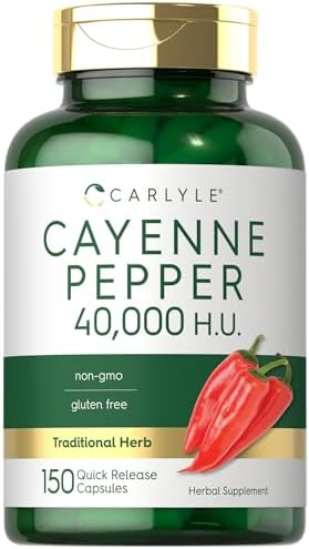 Carlyle Cayenne Pepper Capsules (Капсулы) | 40,000 HU | Non-GMO and Gluten Free Supplement Carlyle