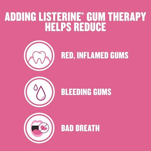 Listerine Gum Therapy Antiplaque & Anti-Gingivitis Mouthwash, Oral Rinse to Help Reverse Signs of Early Gingivitis Like Bleeding Gums, ADA Accepted, Glacier Mint, 1 L Listerine