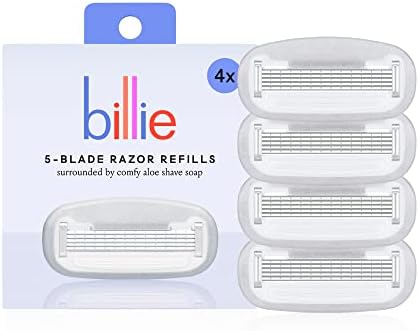 Billie Women’s Razor Blade Refills - Premium Quality 5-Blade Cartridges - Nickel-Free - Dermatologist-Approved - For a Smooth Shave - Pairs with the Billie Women’s Razor - 4 count Billie