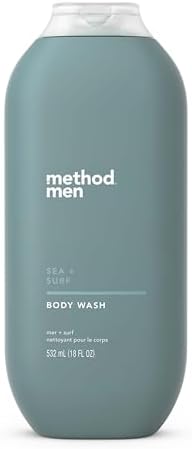 Method Men Body Wash, Sandalwood + Vetiver, Paraben and Phthalate Free, 18 fl oz (Pack of 1) Method