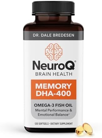 NeuroQ Memory DHA-400 - Omega-3 Fish Oil Supplement - Mental Performance & Balance - Supports Neuro Brain Health - Protects Against Memory Loss & Improves Focus - 120 Softgels (Мягкие капсулы) LifeSeasons