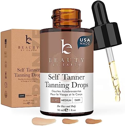 Self Tanning Drops - Face Tanner Drops Ultra Dark - Bronzer Drops - Self Tanner for Face - Self Tanners Best Sellers - Face Tanning Drops to Add to Moisturizer - Face Tan Drops - Bronzing Drops Beauty By Earth